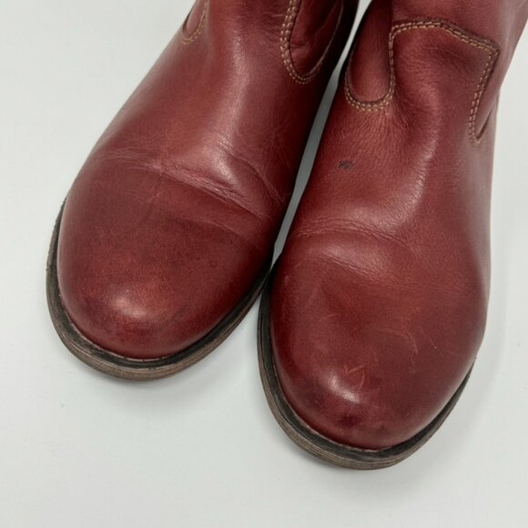 Eric Michael Womens Rust Brown Leather Pull on Back Zip Bootie Size 8-8.5 EU 39 - Picture 2 of 9